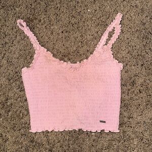 Hollister Pink Smocked Crop Camisole